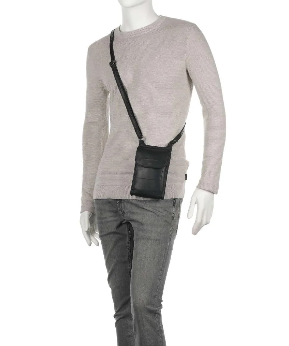 Cow Wax Pull Up Nebra Handytasche Pull-Up Rindsleder schwarz