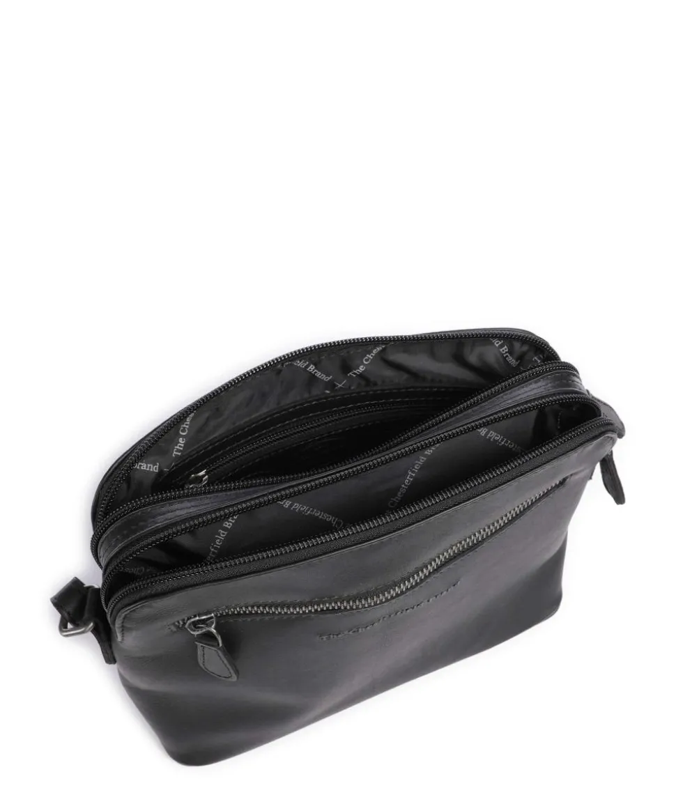 Cow Wax Pull Up Nebraska Umhängetasche Rindsleder schwarz