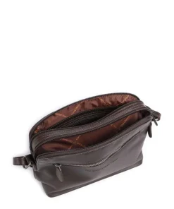 Cow Wax Pull Up Nebraska Umhängetasche Rindsleder dunkelbraun