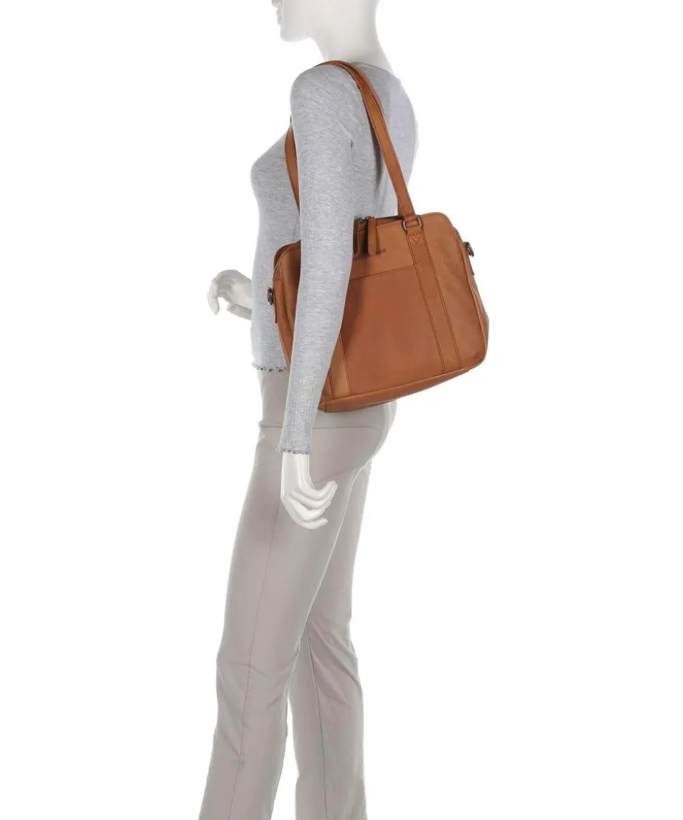 Cow Wax Pull Up Porlezza Schultertasche 10″ Pull-Up Rindsleder cognac