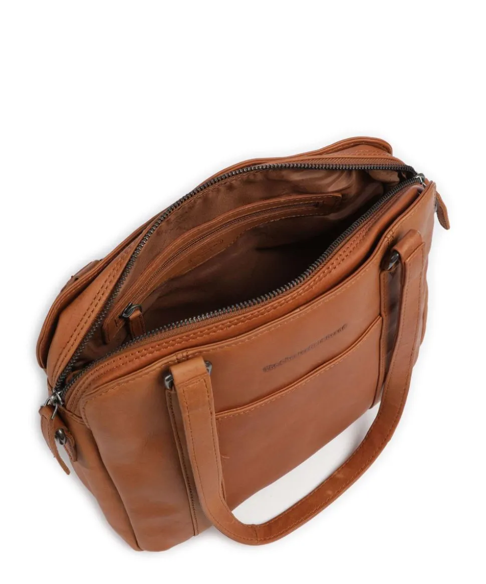 Cow Wax Pull Up Porlezza Schultertasche 10″ Pull-Up Rindsleder cognac