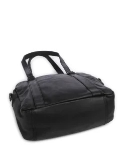 Cow Wax Pull Up Porlezza Schultertasche 10″ Pull-Up Rindsleder schwarz