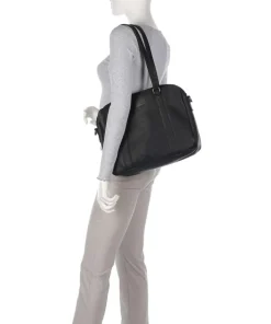 Cow Wax Pull Up Pretoria Schultertasche 13″ Rindsleder schwarz