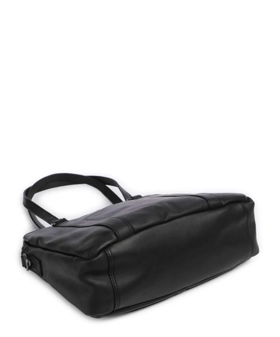 Cow Wax Pull Up Pretoria Schultertasche 13″ Rindsleder schwarz