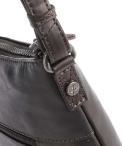 Cow Wax Pull Up Redding Umhängetasche fein genarbtes Leder dunkelbraun