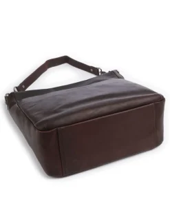 Cow Wax Pull Up Regina Beuteltasche fein genarbtes Leder dunkelbraun