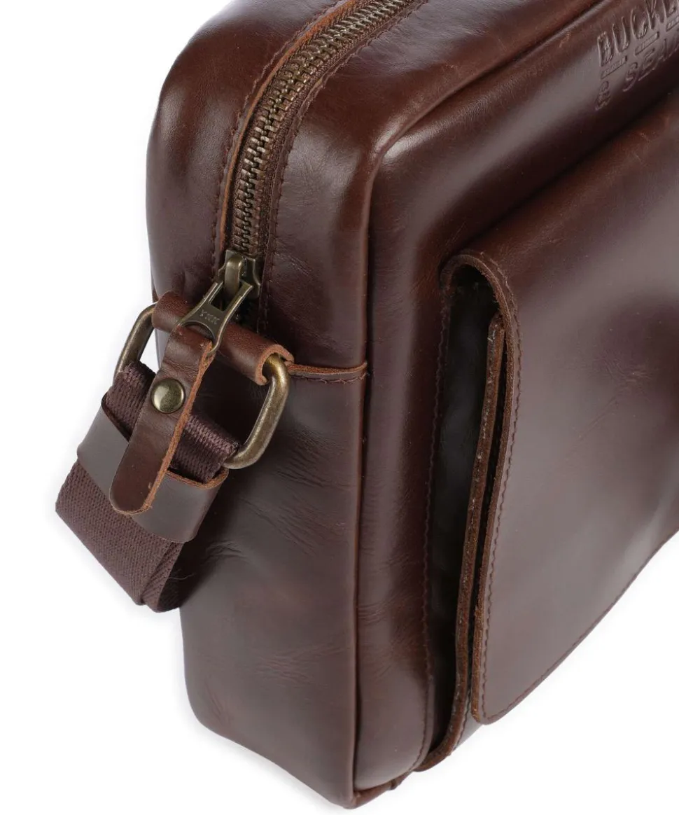 Crazy Horse Collector Umhängetasche fein genarbtes Rindsleder dunkelbraun