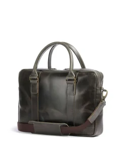 Crazy Horse Everett Aktentasche 16″ fein genarbtes Rindsleder grün