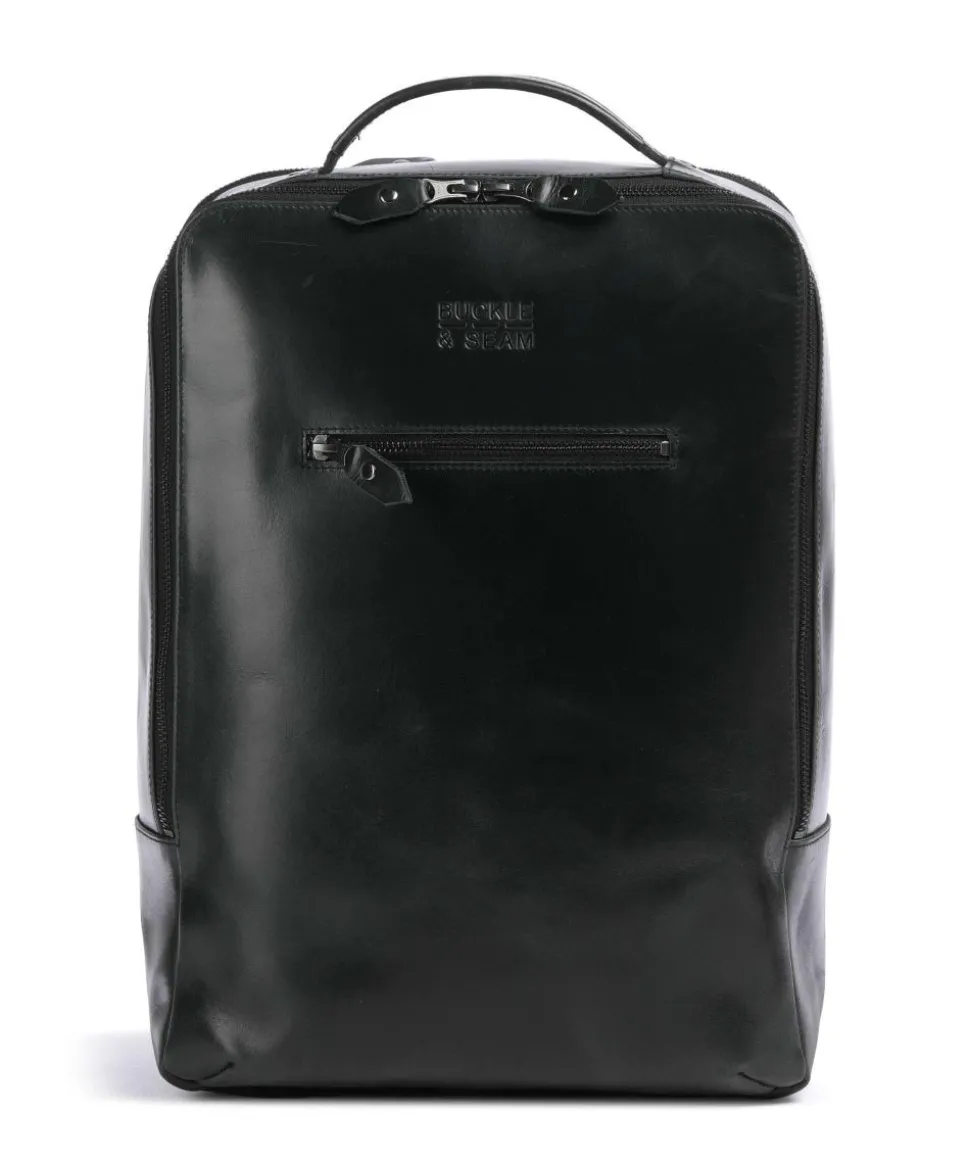 Crazy Horse Leon Rucksack 14″ fein genarbtes Leder schwarz