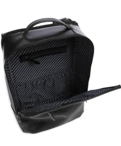 Crazy Horse Leon Rucksack 14″ fein genarbtes Leder schwarz