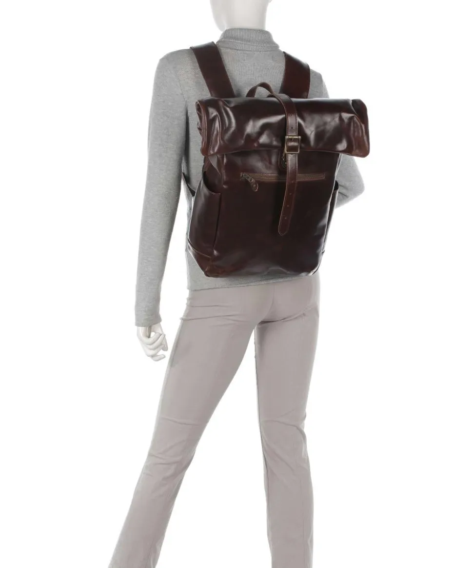 Crazy Horse Norman Rolltop Rucksack 13″ Rindsleder braun
