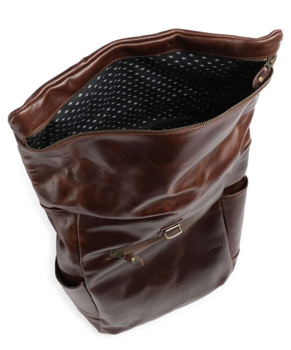 Crazy Horse Norman Rolltop Rucksack 13″ Rindsleder braun