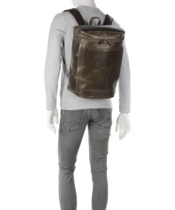 Crazy Horse Siwa Rucksack 15″ Rindsleder olivgrün