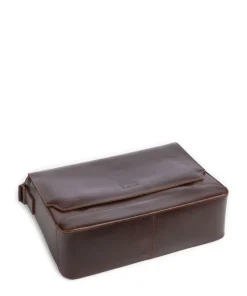 Crazy Horse Times Kuriertasche 13″ fein genarbtes Rindsleder dunkelbraun