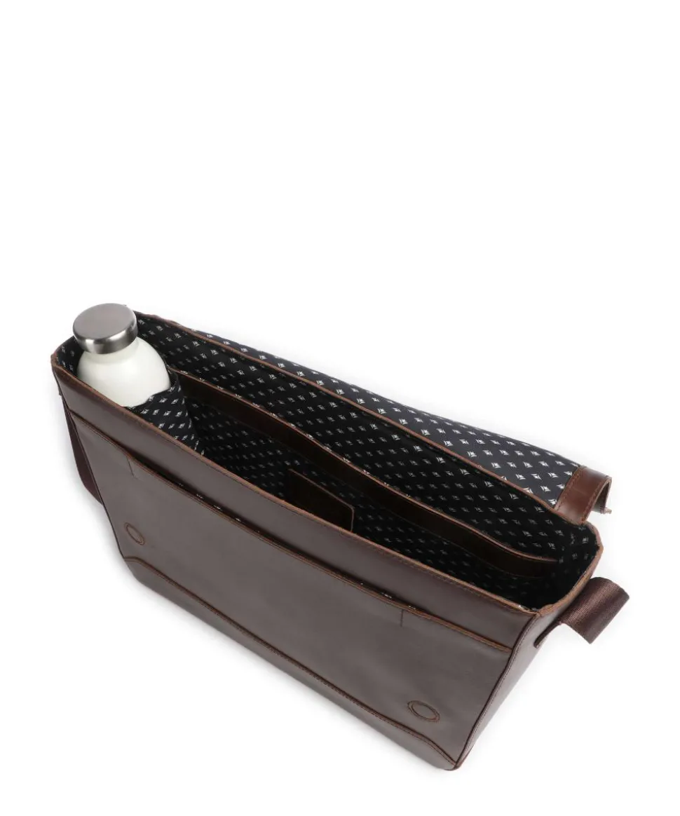 Crazy Horse Times Kuriertasche 13″ fein genarbtes Rindsleder dunkelbraun