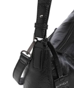 Creased Crystal Schultertasche genarbtes Leder schwarz
