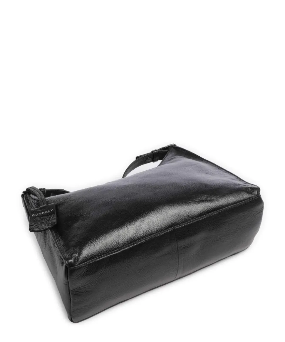 Creased Crystal Schultertasche genarbtes Leder schwarz