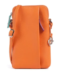 Cremona Handytasche genarbtes Leder orange
