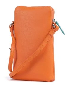 Cremona Handytasche genarbtes Leder orange