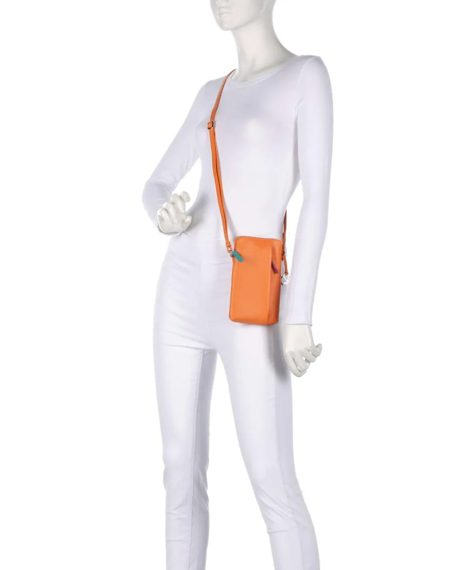 Cremona Handytasche genarbtes Leder orange