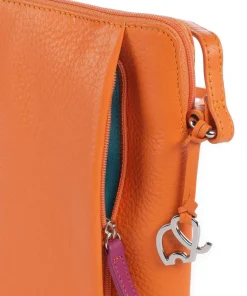 Cremona Handytasche genarbtes Leder orange