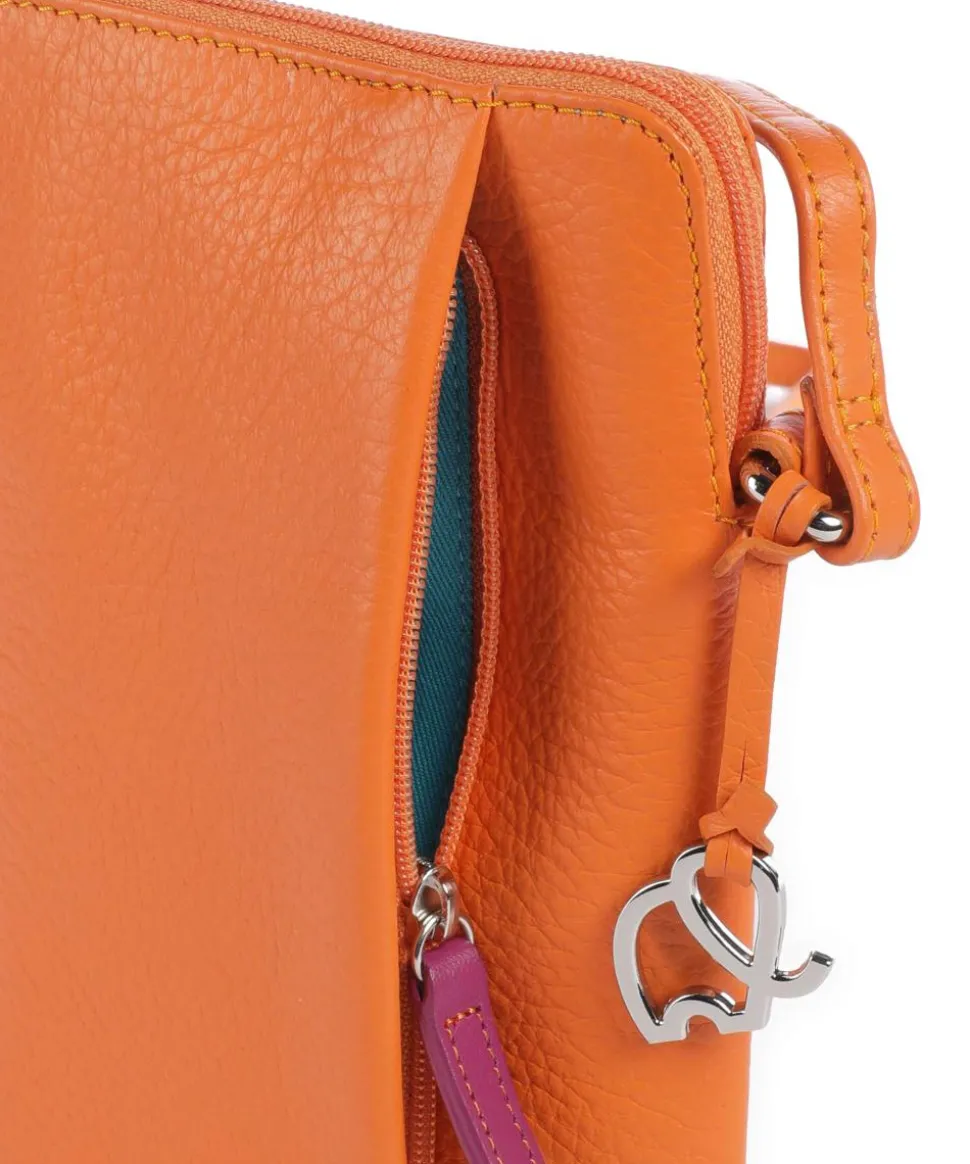 Cremona Handytasche genarbtes Leder orange