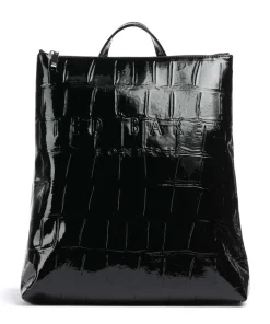 Croclee Rucksack 13″ Lederimitat schwarz