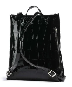 Croclee Rucksack 13″ Lederimitat schwarz