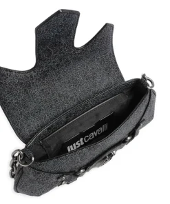 Crossed Laces Schultertasche Lederimitat schwarz