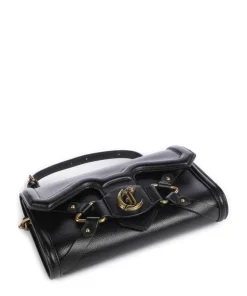 Crossed Laces Umhängetasche Lederimitat schwarz