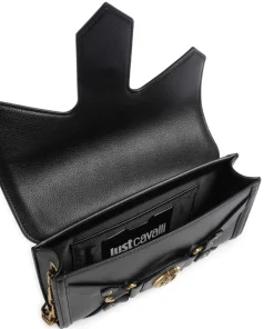 Crossed Laces Umhängetasche Lederimitat schwarz