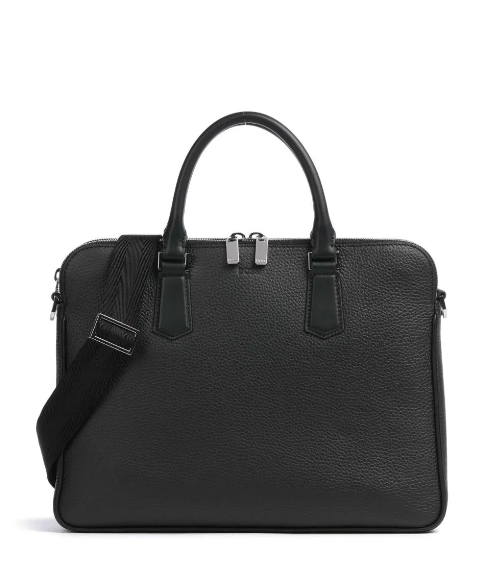 Crosstown Aktentasche genarbtes Rindsleder schwarz