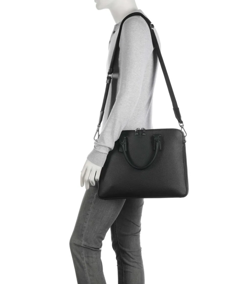 Crosstown Aktentasche genarbtes Rindsleder schwarz