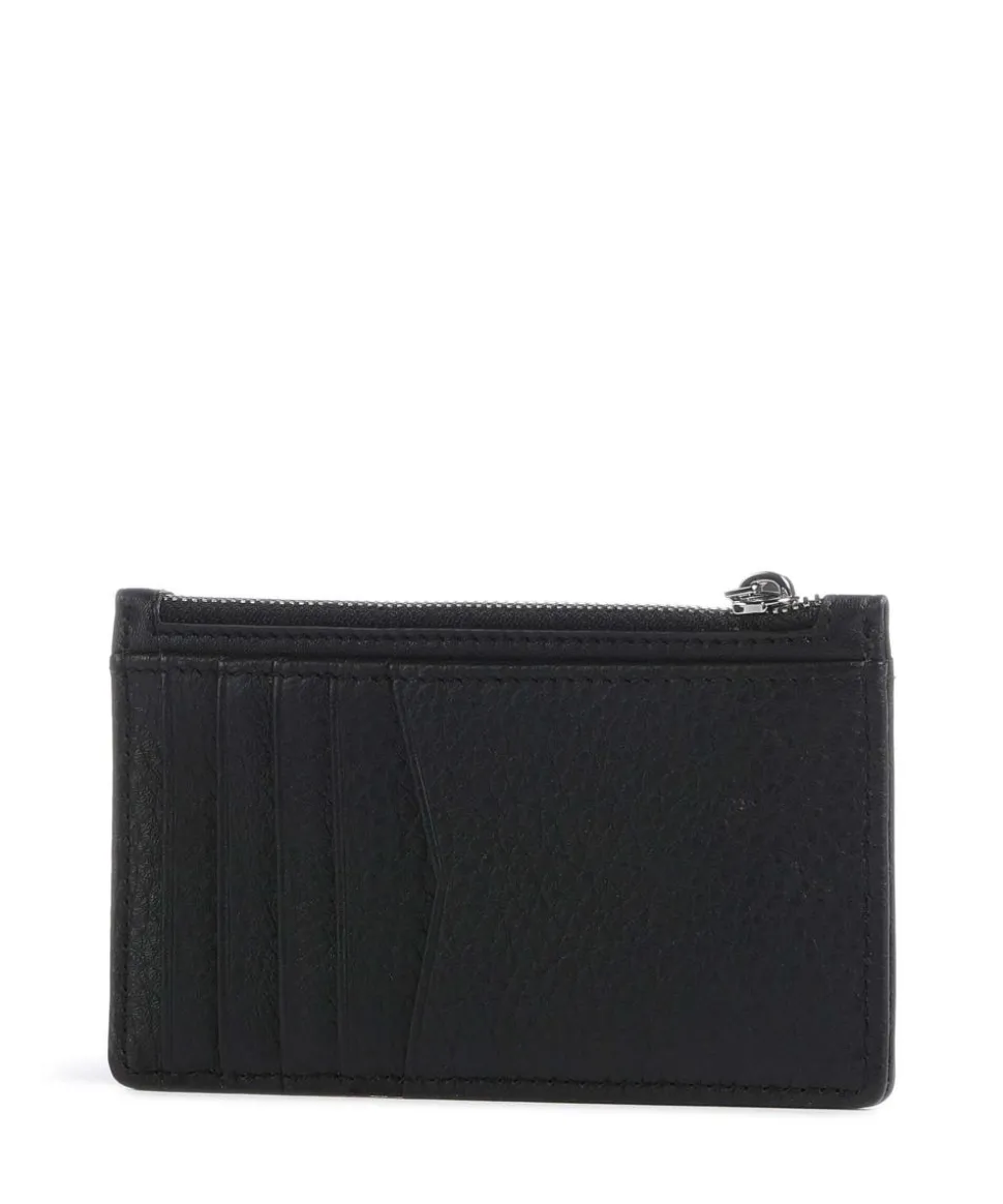 Crosstown Kreditkartenetui genarbtes Leder schwarz