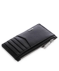 Crosstown Kreditkartenetui genarbtes Leder schwarz