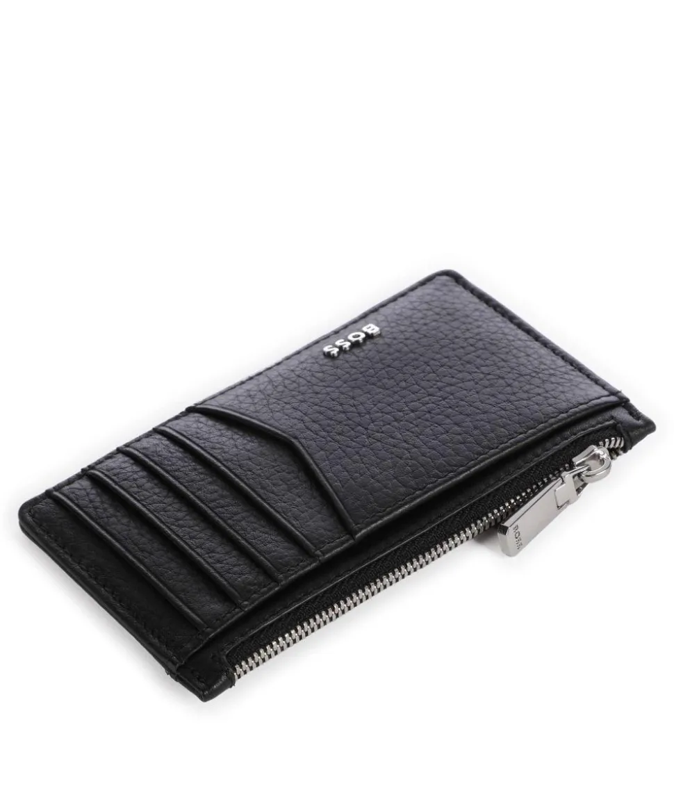 Crosstown Kreditkartenetui genarbtes Leder schwarz