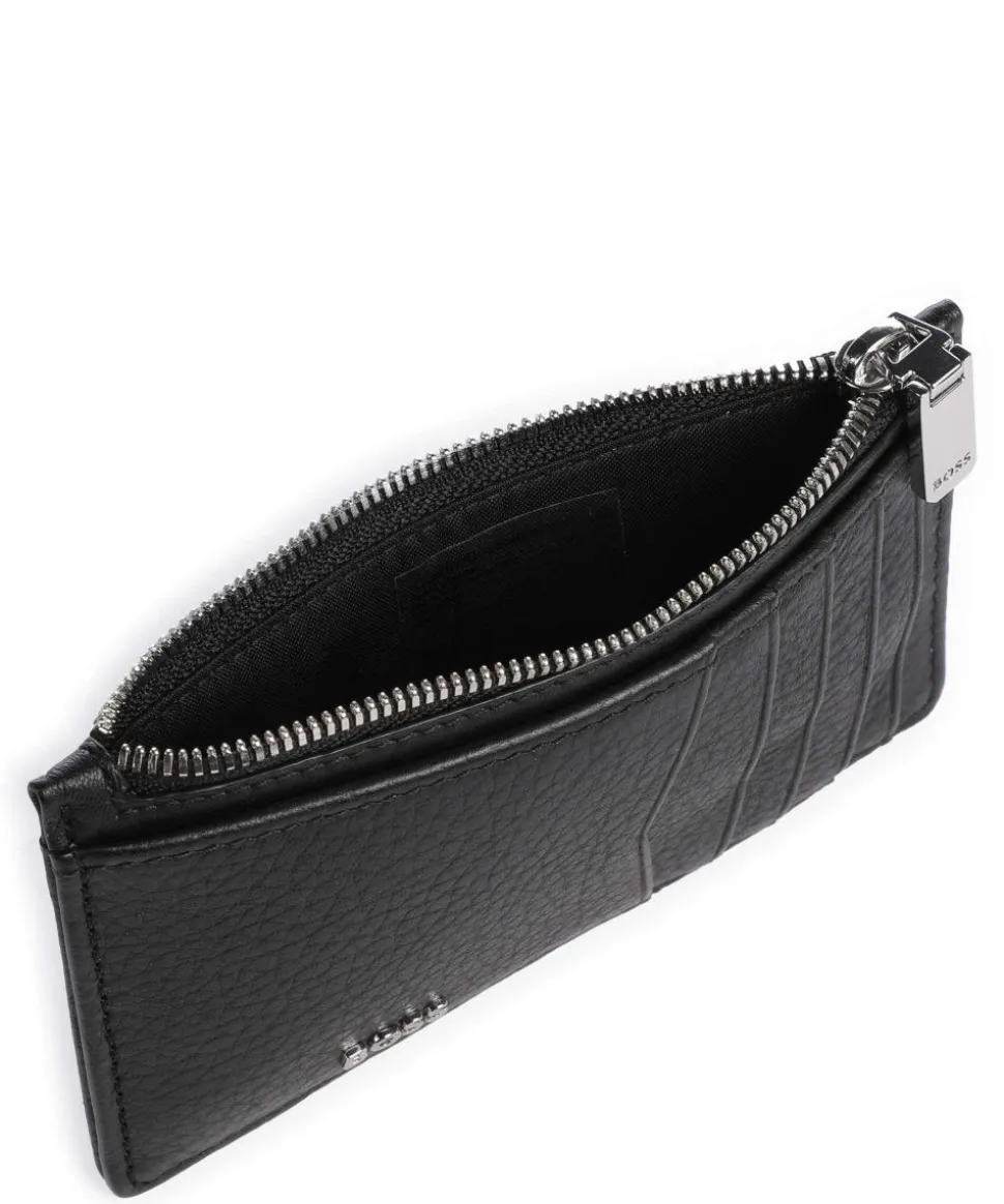 Crosstown Kreditkartenetui genarbtes Leder schwarz