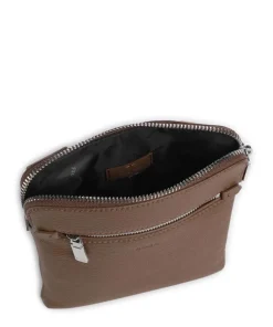 Crosstown Umhängetasche genarbtes Rindsleder dunkelbraun