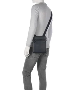 Crosstown Umhängetasche genarbtes Rindsleder navy