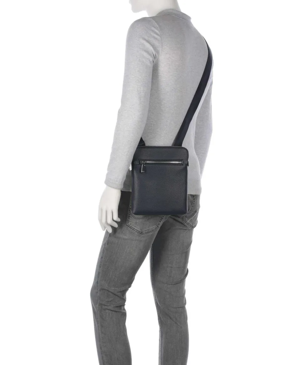 Crosstown Umhängetasche genarbtes Rindsleder navy