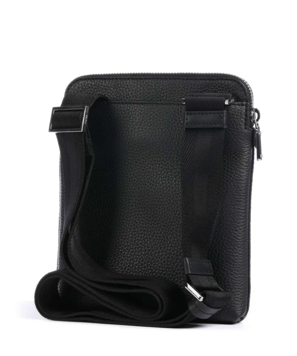 Crosstown Umhängetasche genarbtes Rindsleder schwarz