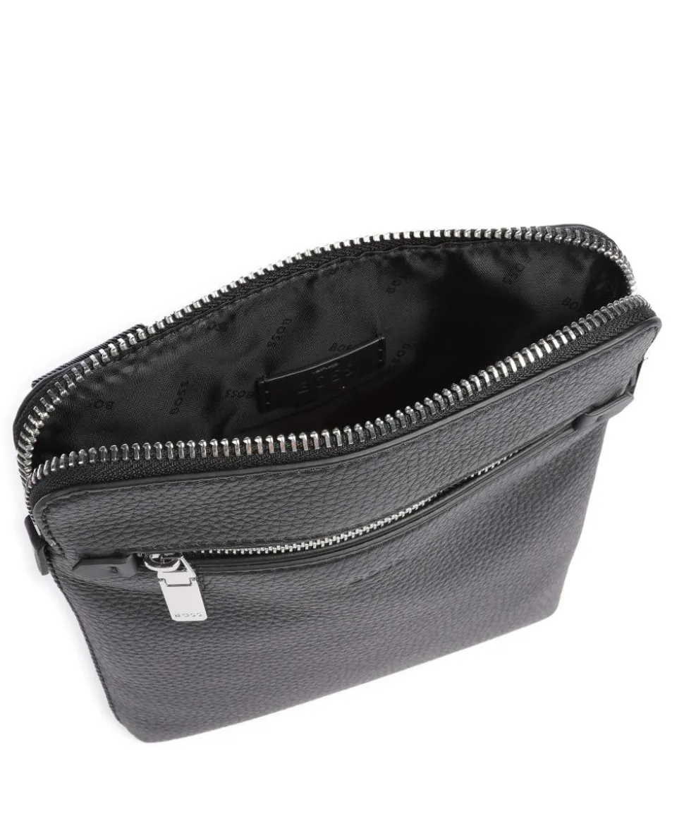 Crosstown Umhängetasche genarbtes Rindsleder schwarz