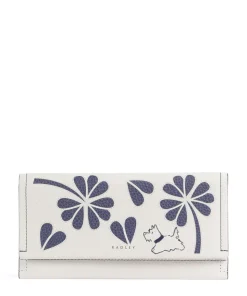 Cut Out Floral Geldbörse genarbtes Rindsleder weiß