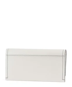 Cut Out Floral Geldbörse genarbtes Rindsleder weiß