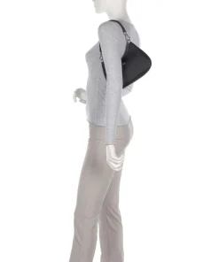 Daily City Schultertasche Lederimitat schwarz