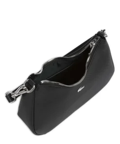 Daily City Schultertasche Lederimitat schwarz