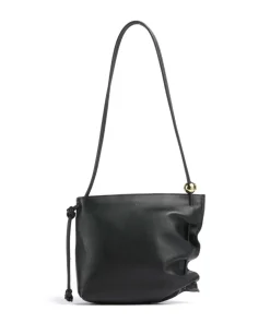 Daisy S Schultertasche fein genarbtes Rindsleder schwarz