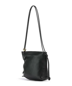 Daisy S Schultertasche fein genarbtes Rindsleder schwarz