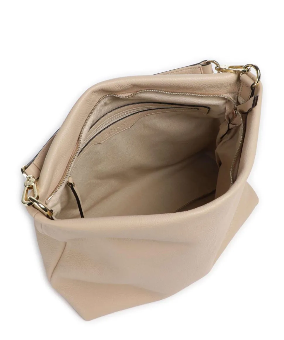 Dalia Kaia Beuteltasche genarbtes Rindsleder beige