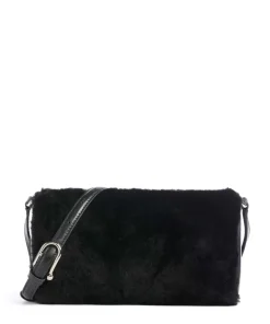 Dalia L Umhängetasche Textil, genarbtes Leder schwarz